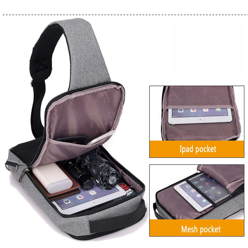 Chest bag with USB charging