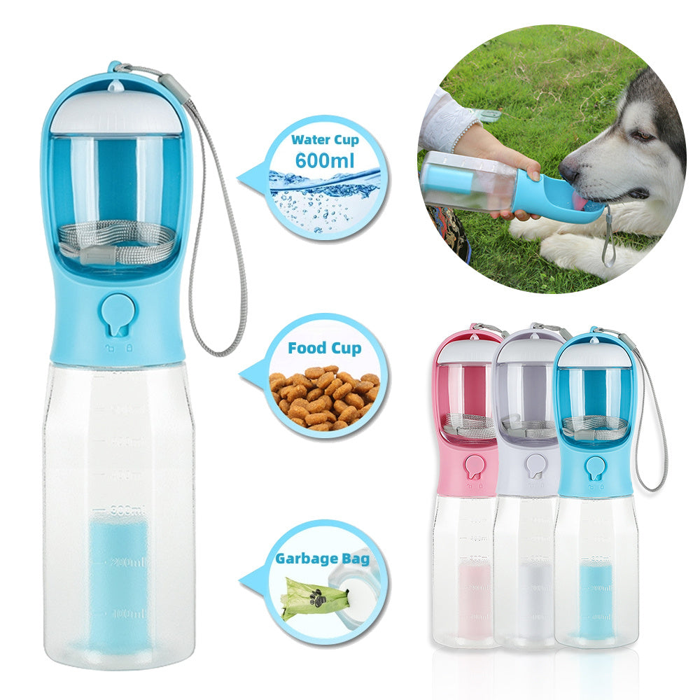 Leopard  Pet Water Bottle Food Feeder Drinker Poop Dispenser